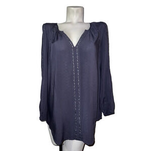 New Market & Spruce Stitch Fix Top Size M Grey Ivane Studded Cold Shoulder Tunic